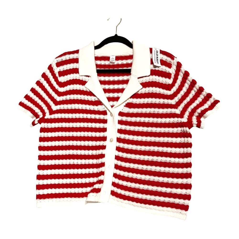 Striped Red and White Women's Top